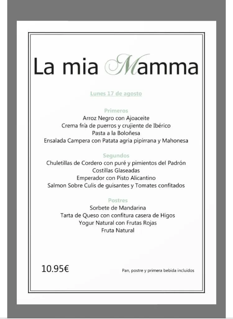 Menu_La Mia Mamma Alzira_Alzira_image_4