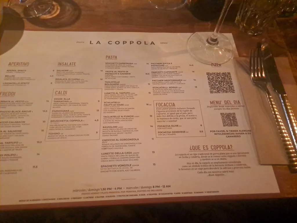 Menu_La Coppola Pizzeria Italiana_Alzira_image_1