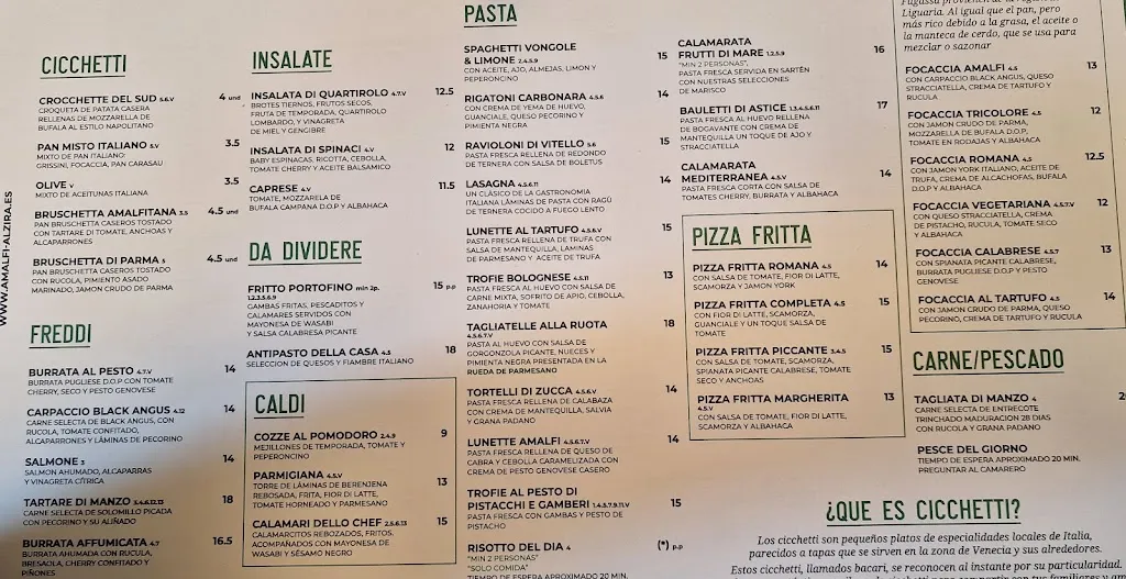 Menu_Amalfi Restaurante Italiano Alzira_Alzira_image_1