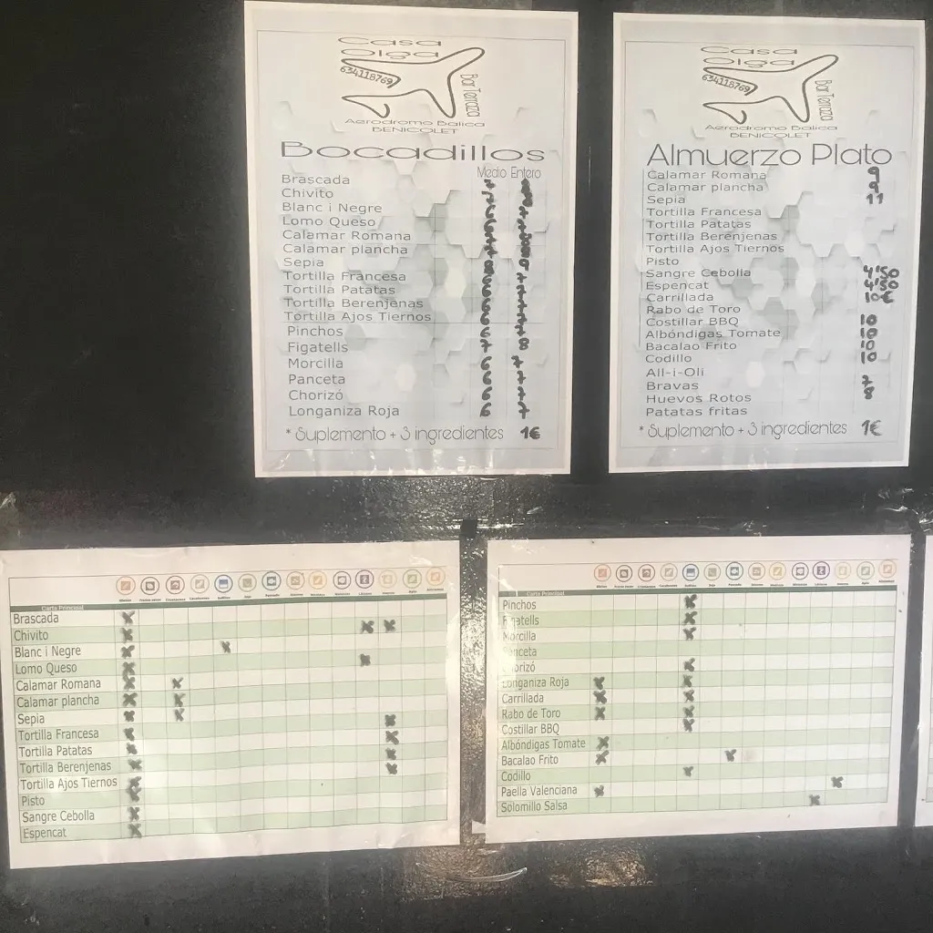 Menu_Casa Olga Bar Terraza / Aeroplane Terrace / Aeroclub BALICA - Benicolet_Benicolet_image_1