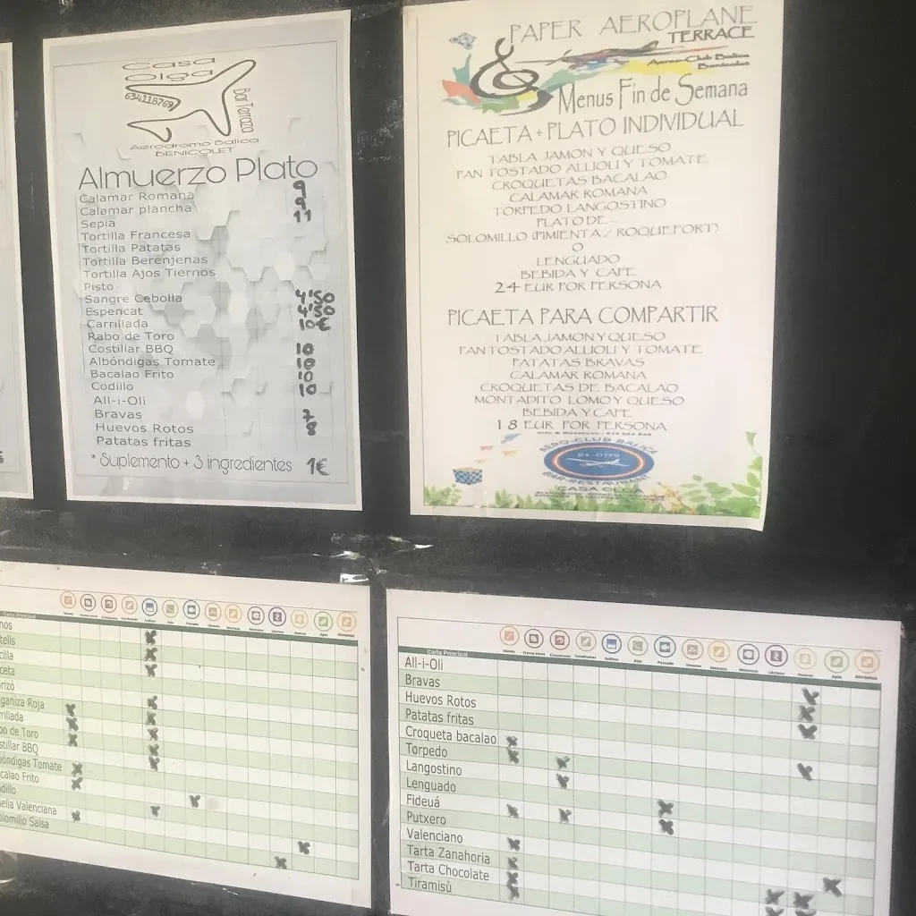 Menu_Casa Olga Bar Terraza / Aeroplane Terrace / Aeroclub BALICA - Benicolet_Benicolet_image_2