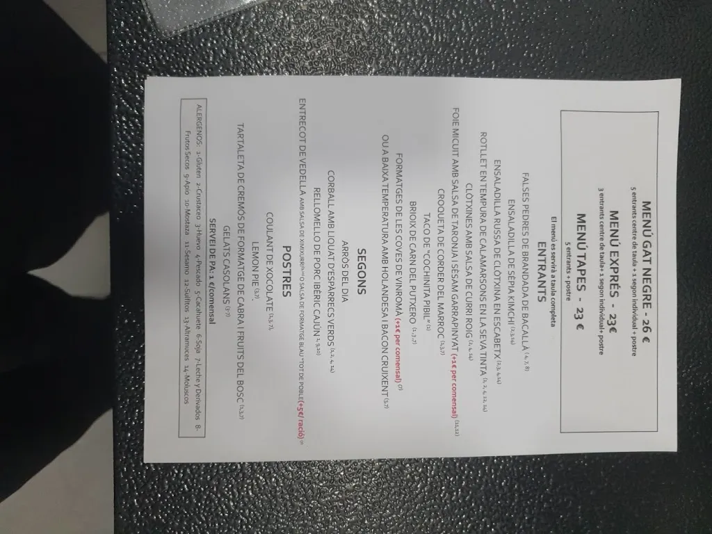 Menu_El Gat Negre | Faura_Benifairó de les Valls_image_2