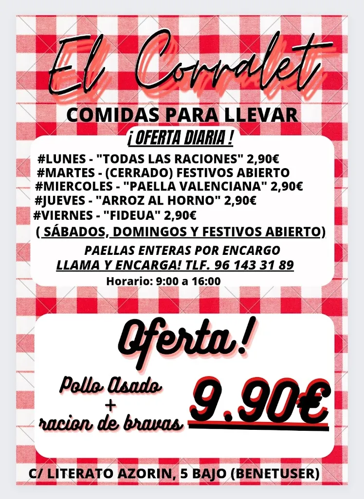 Menu_Comidas caseras para llevar. El Corralet._Benetússer_image_1