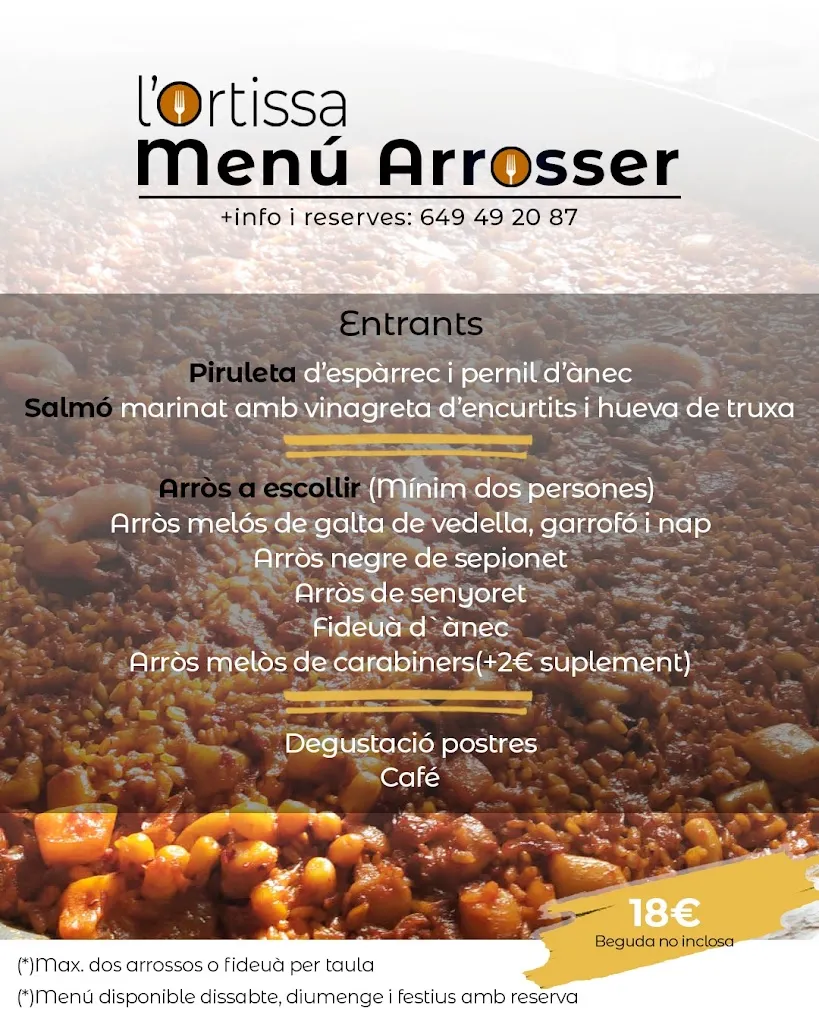 Menu_Bar Restaurant L'Ortissa_Benigànim_image_1