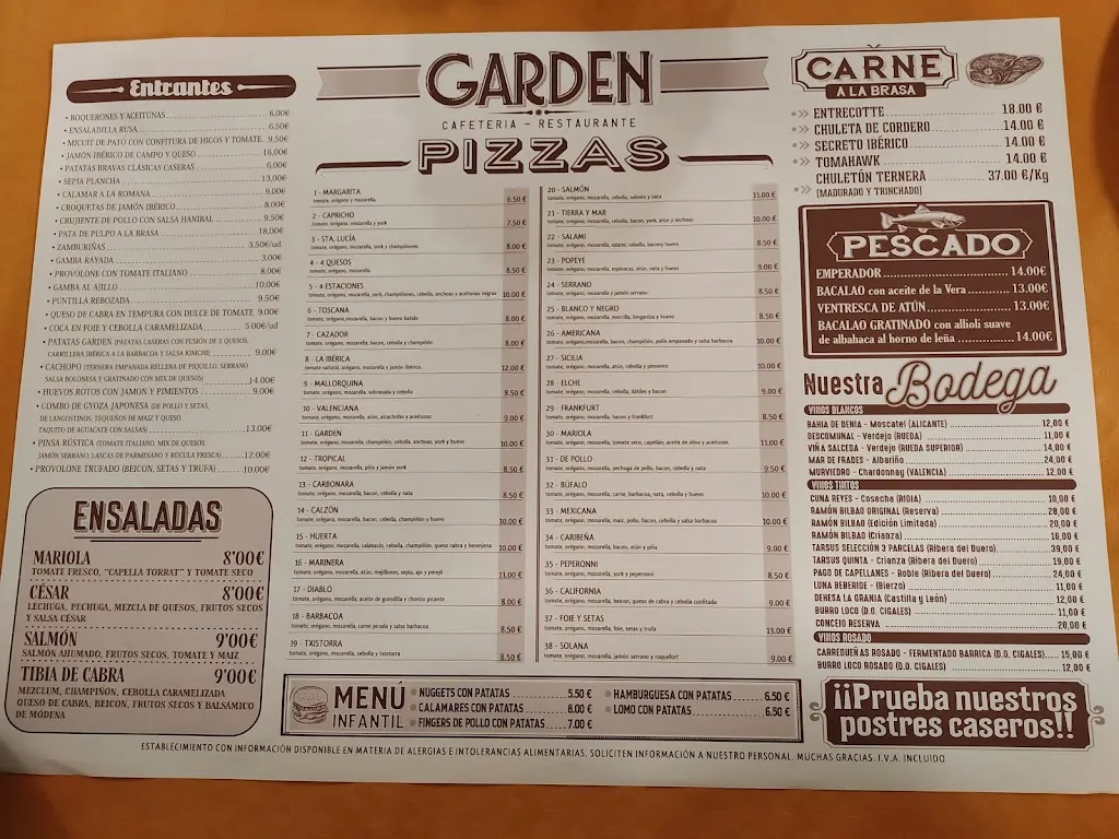 Menu_Restaurant El Garden_Benigànim_immagine_1