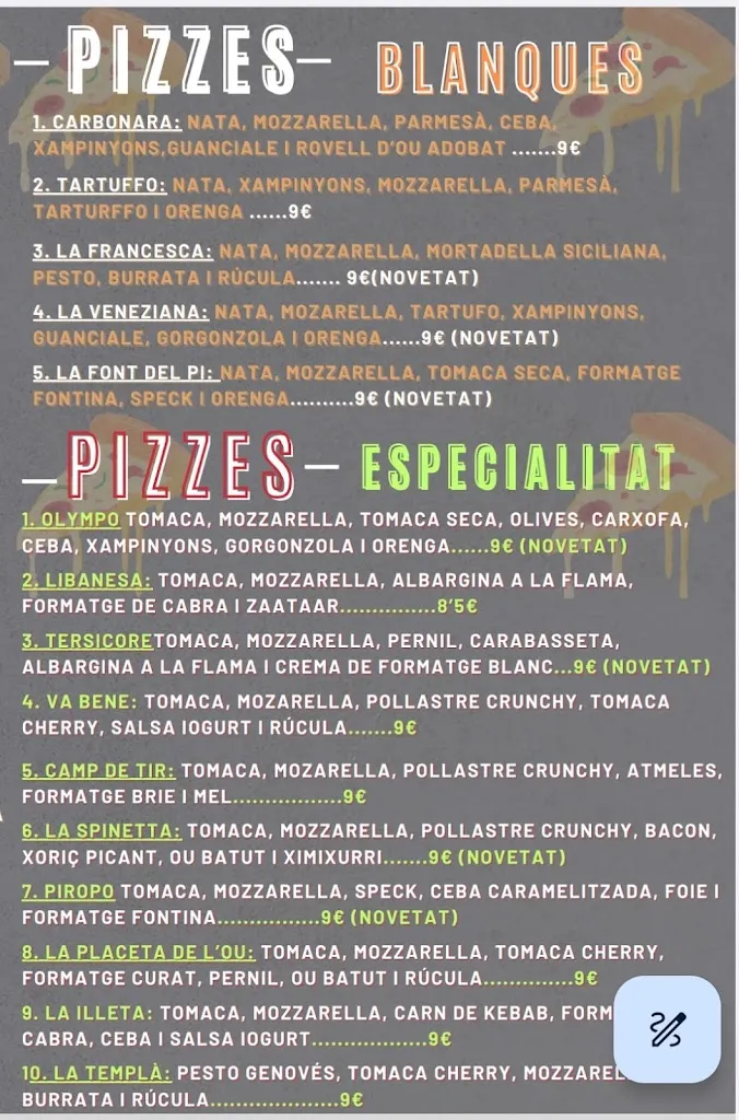Menu_Pizzeria La Costera_Benigànim_image_2