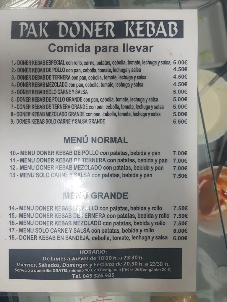 Menu_Pak doner kebab Benigànim_Benigànim_image_1