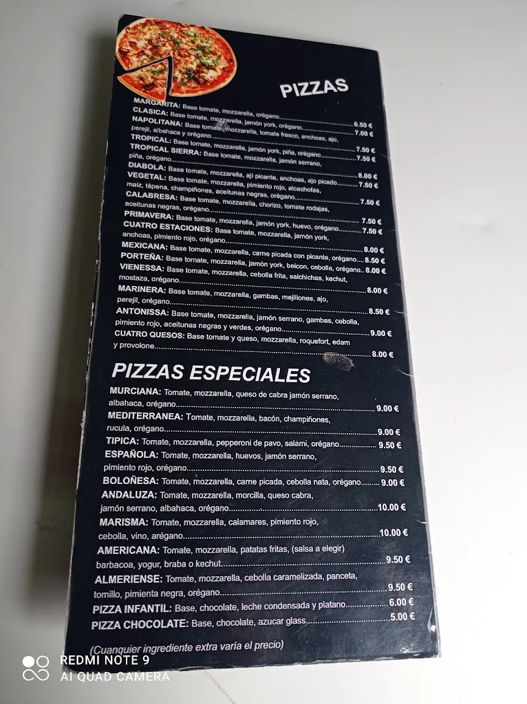 Menu_Bar restaurante El Palillon_Pulpí_immagine_1