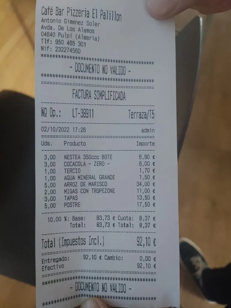 Ángel Martín_Bar restaurante El Palillon_Pulpí_recensione