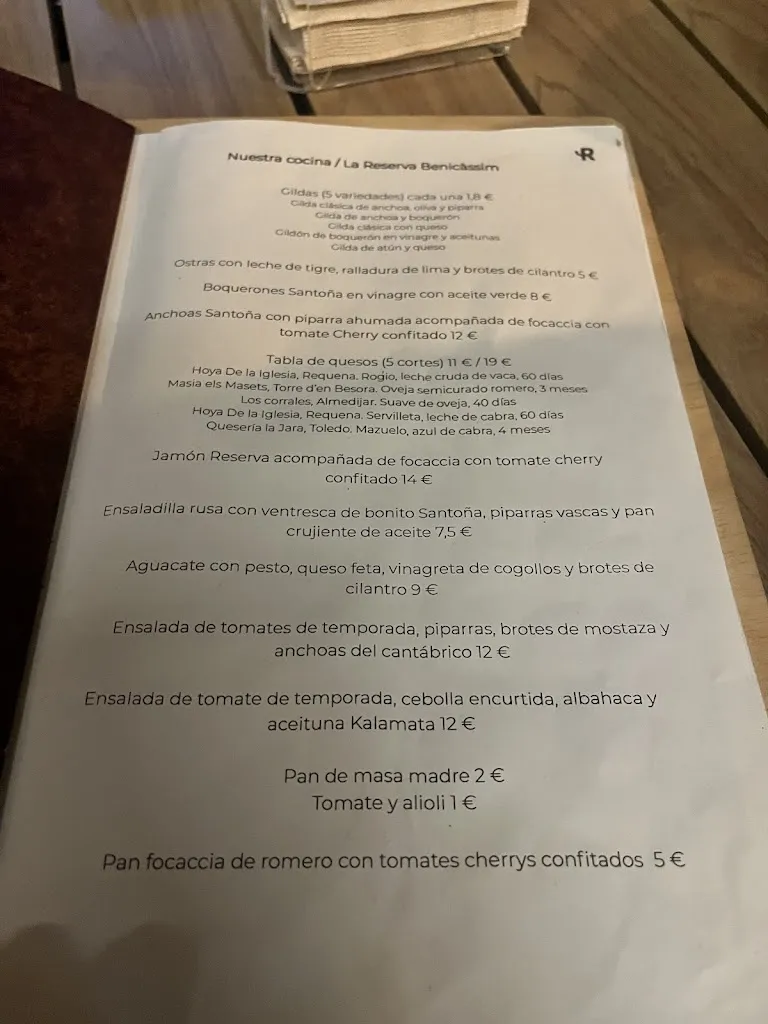 Menu_La Reserva Benicàssim - restaurante de tapas mediterráneas y vinos_Benicàssim_image_4