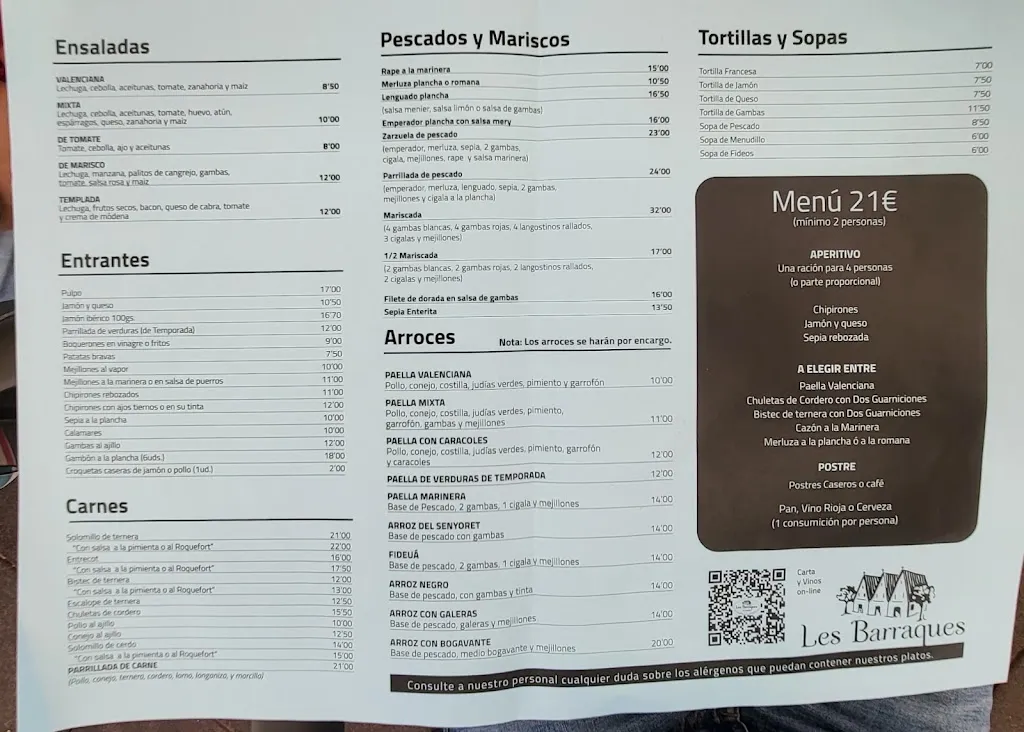 Menu_Les Barraques_Benicàssim_image_2