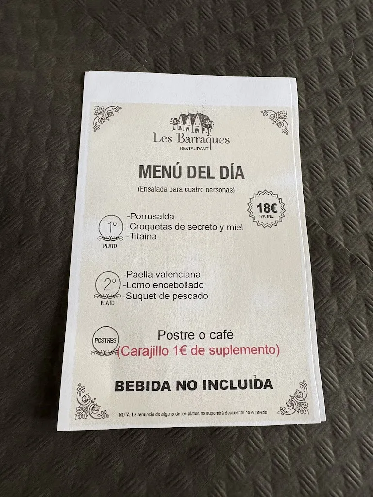 Menu_Les Barraques_Benicàssim_image_3