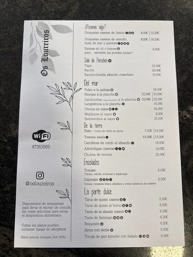Menu_Os Loureiros_Cedeira_image_1