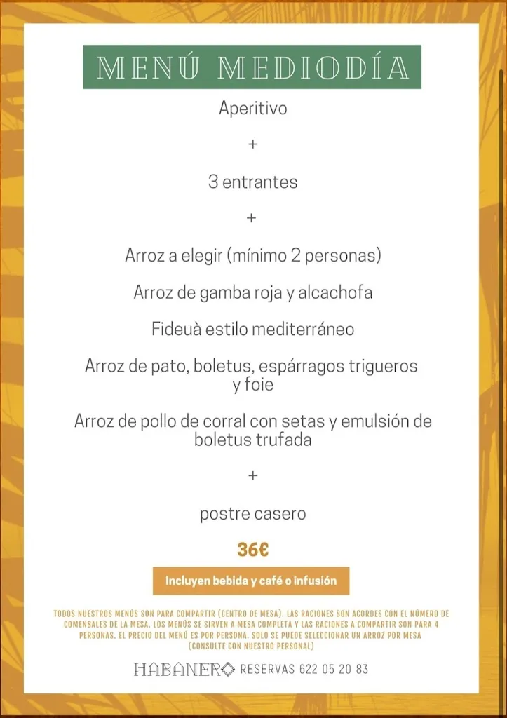 Menu_Habanero Benicàssim_Benicàssim_image_3