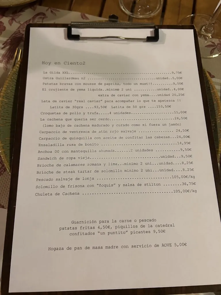 Menu_CIENTO 2 TABERNA_Benicàssim_image_1