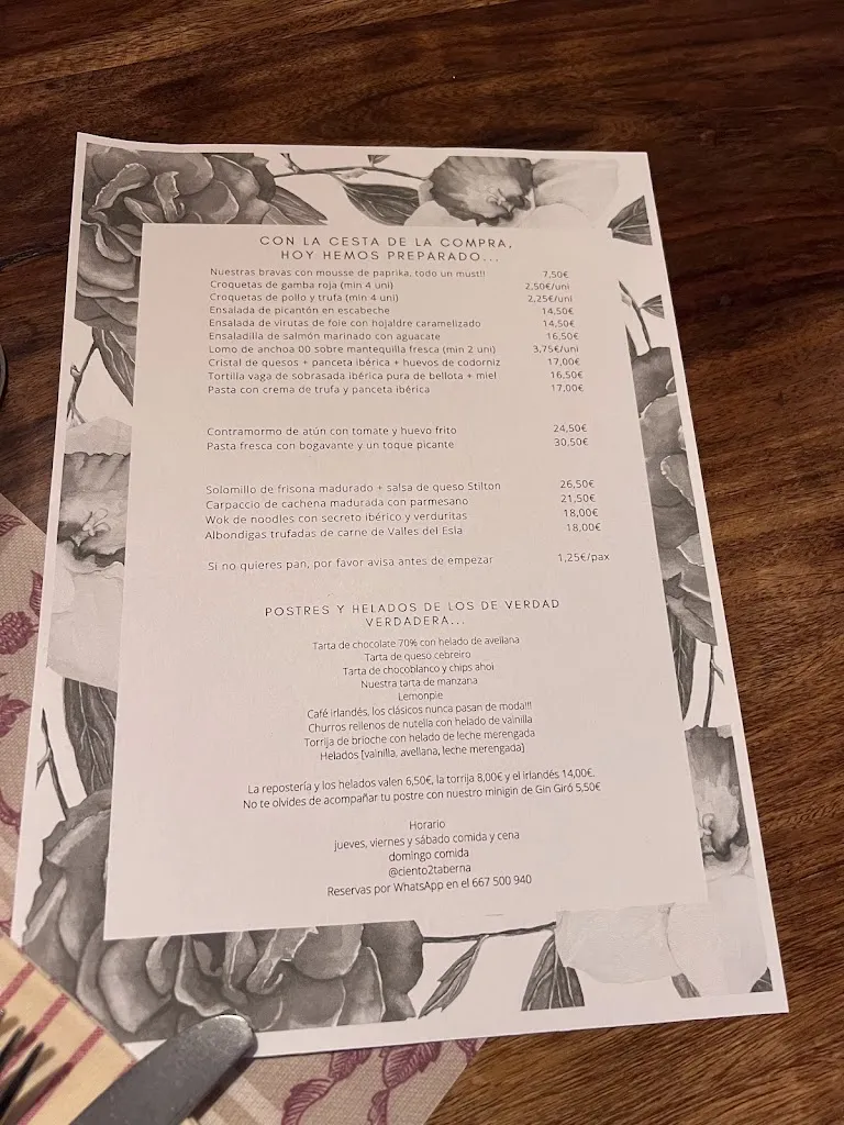 Menu_CIENTO 2 TABERNA_Benicàssim_image_3