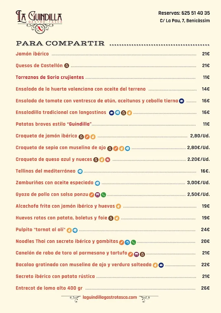 Menu_La Guindilla Gastro - Tasca_Benicàssim_image_1