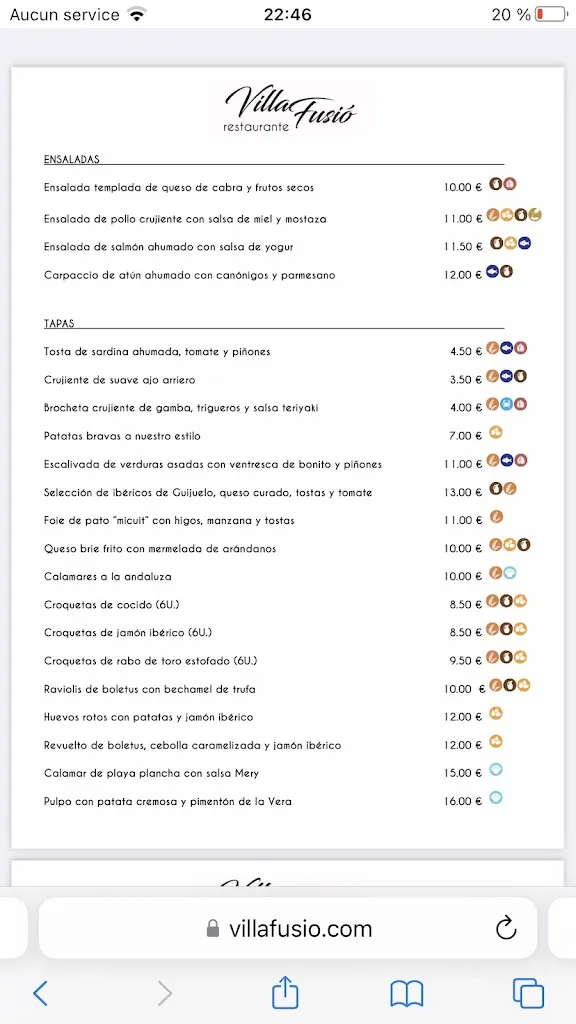 Menu_Villa Fusió_Bétera_image_1