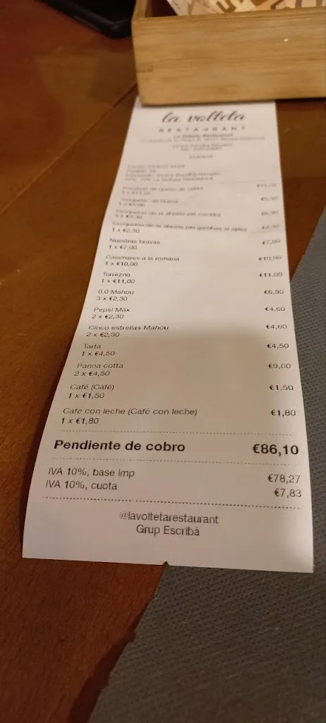 Menu_La Volteta Restaurant_Bétera_image_2