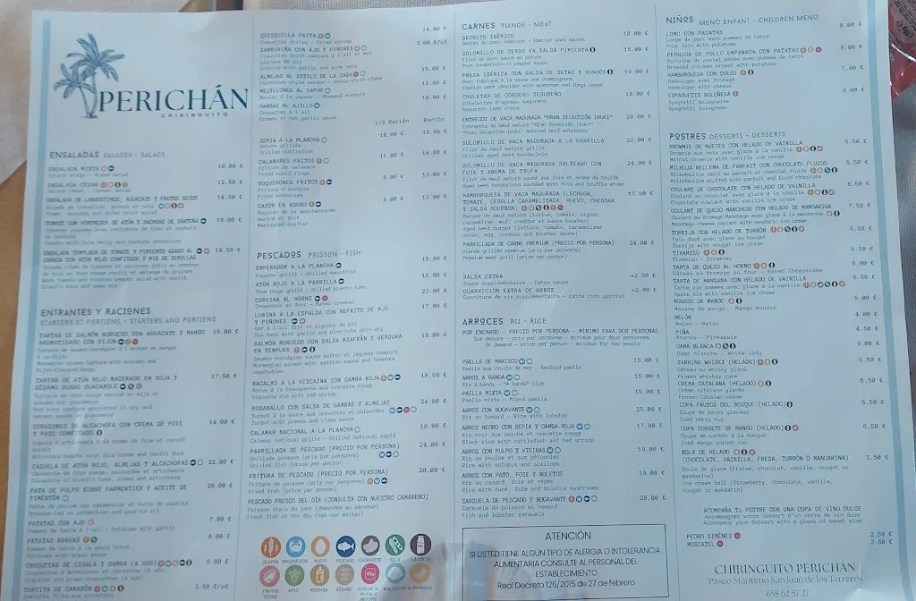 Menu_Chiringuito Perichan_Pulpí_immagine_1