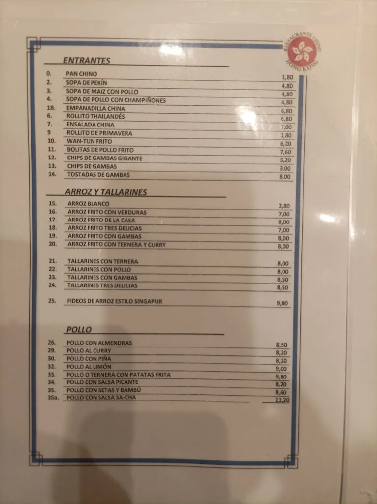 Menu_Restaurante Hong Kong Betera_Bétera_image_4