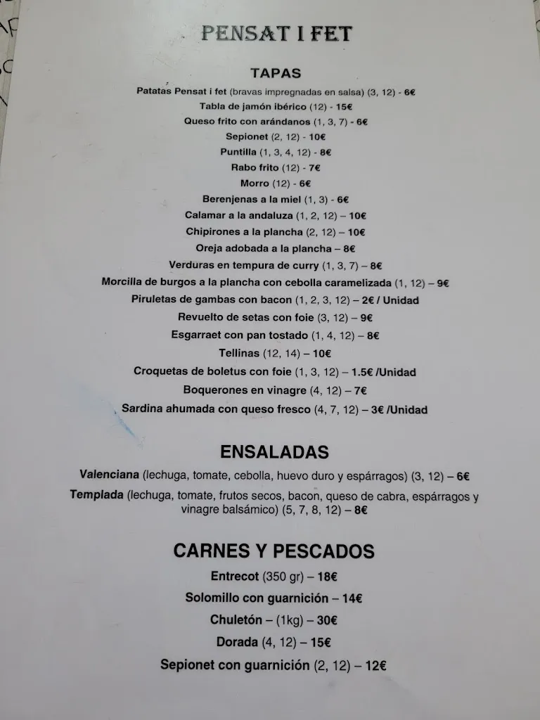 Menu_Bar-Restaurant Mas de Roda_Bétera_image_1