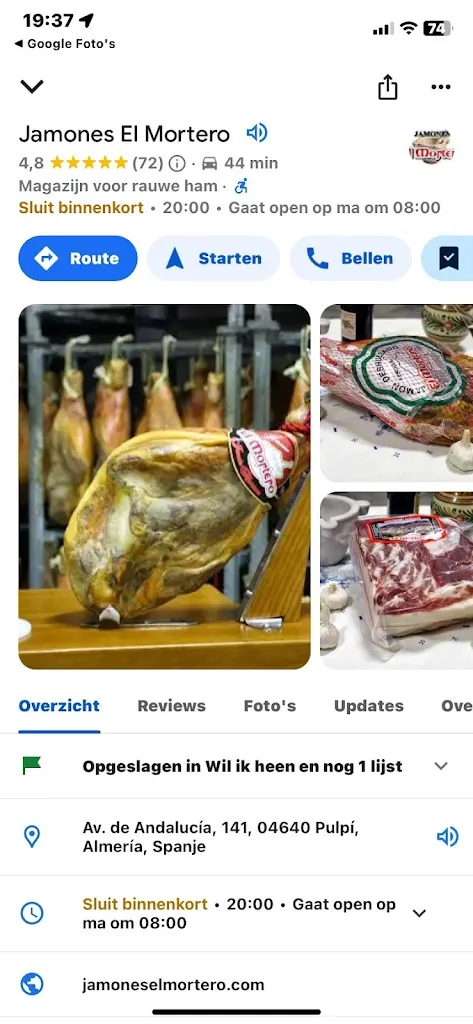 De Geest Franky_Jamones El Mortero_Pulpí_review