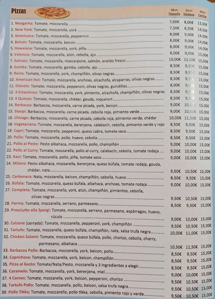 Menu_Pizzeria Bétera_Bétera_image_2