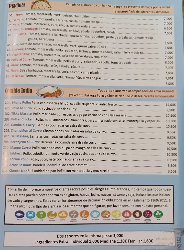 Menu_Pizzeria Bétera_Bétera_image_3