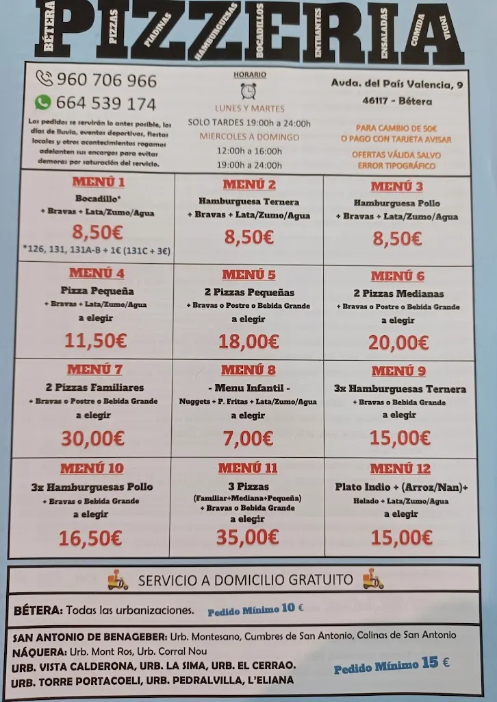 Menu_Pizzeria Bétera_Bétera_image_4