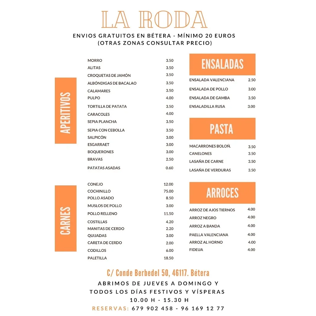 Menu_La Roda, Comidas Para Llevar_Bétera_image_2