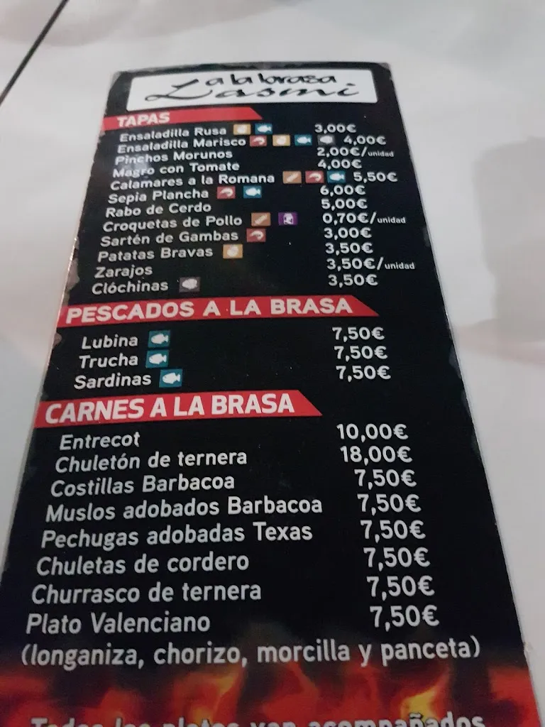 Menü_Lasmi, a la brasa_Burjassot_Bild_2