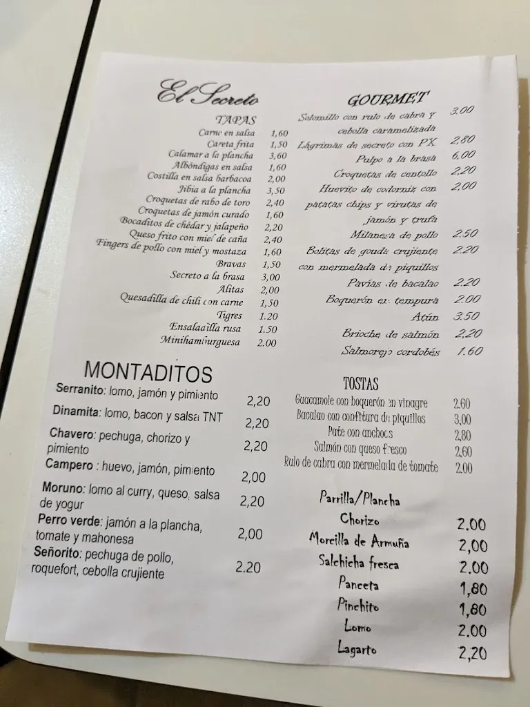 Menu_BAR RESTAURANTE SECRETO_Tíjola_image_1