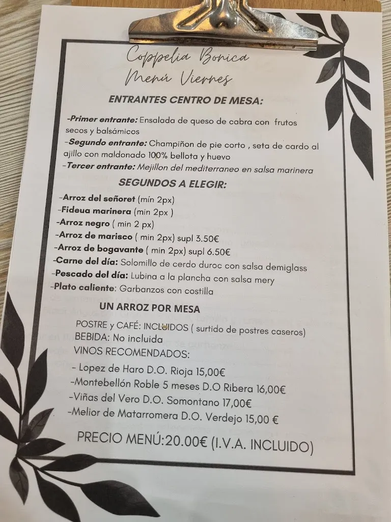 Menu_Coppelia bonica_Burriana_image_2