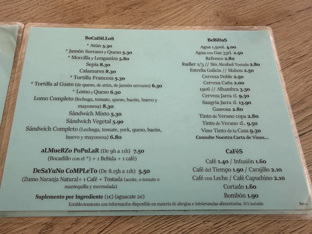Menu_Hotel Chispa_Canet d'En Berenguer_image_2