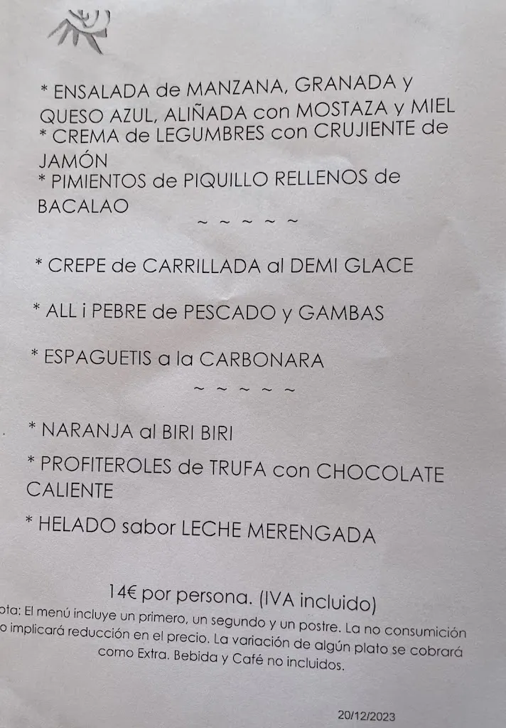 Menu_Hotel Chispa_Canet d'En Berenguer_image_4