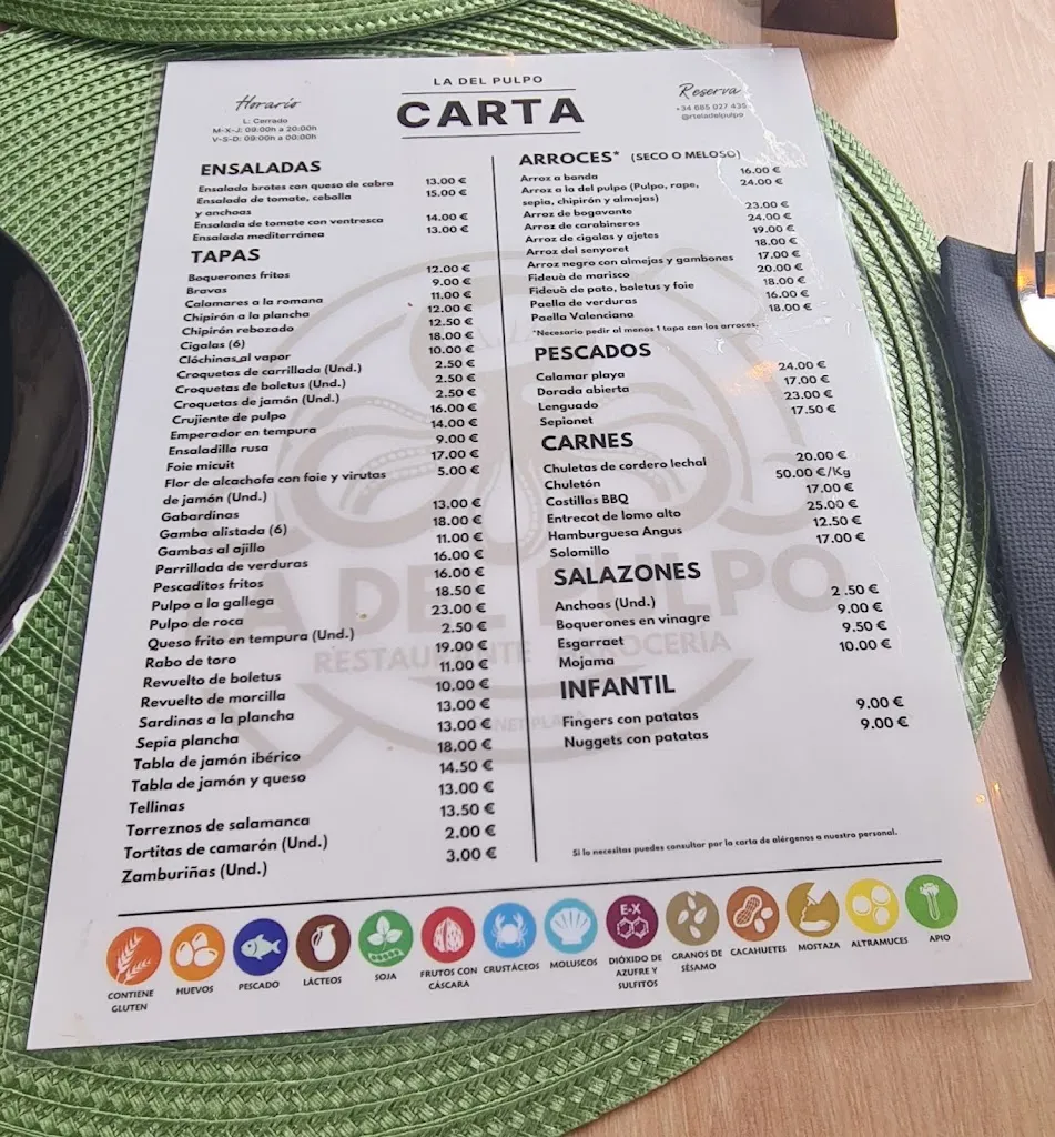 Menu_Restaurante Arrocería La Del Pulpo_Canet d'En Berenguer_image_1