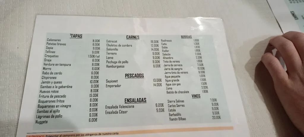 Menu_Bar Restaurante El Casino_Canet d'En Berenguer_immagine_3