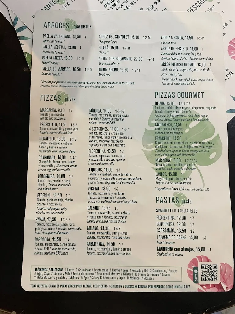 Menu_Cabana Restaurante Arrocería Pizzeria_Canet d'En Berenguer_image_2