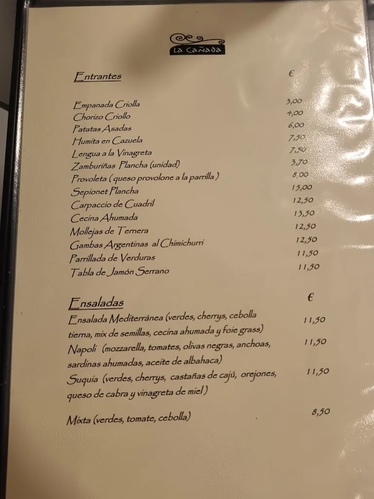 Menu_La Cañada Restaurante Argentino_Canet d'En Berenguer_image_1