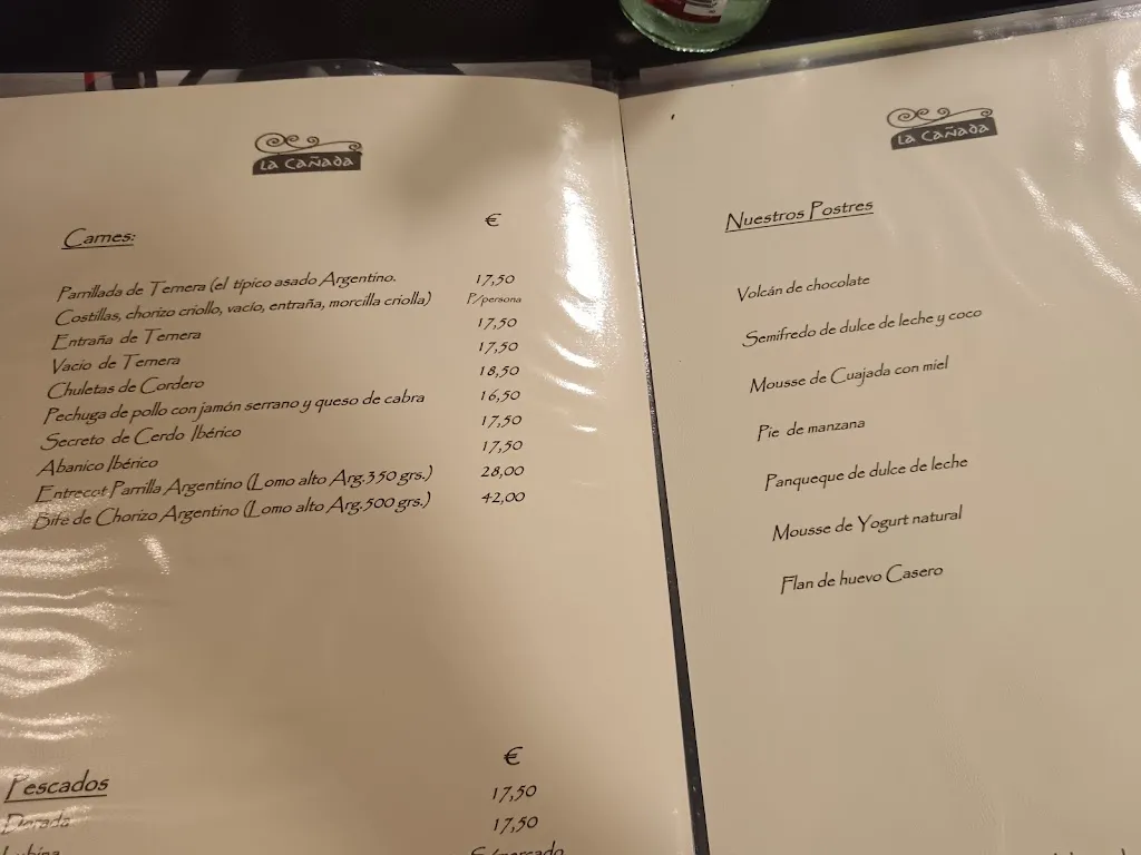 Menu_La Cañada Restaurante Argentino_Canet d'En Berenguer_image_2