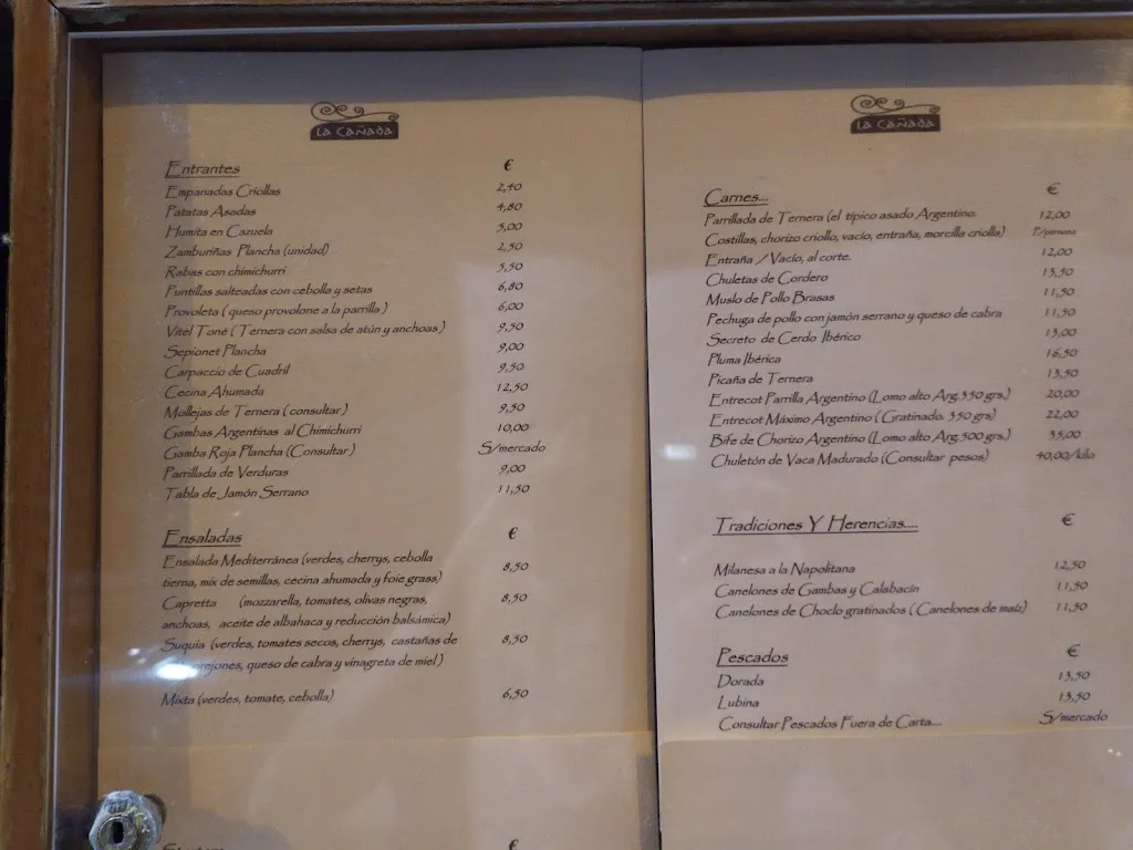 Menu_La Cañada Restaurante Argentino_Canet d'En Berenguer_image_4