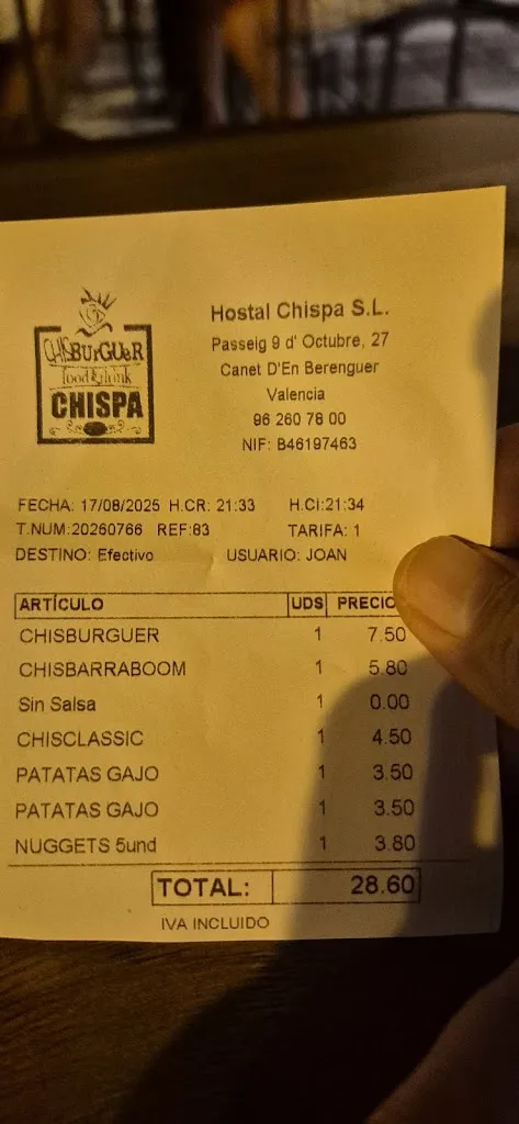 Francisco C. B._ChisBurguer_Canet d'En Berenguer_review