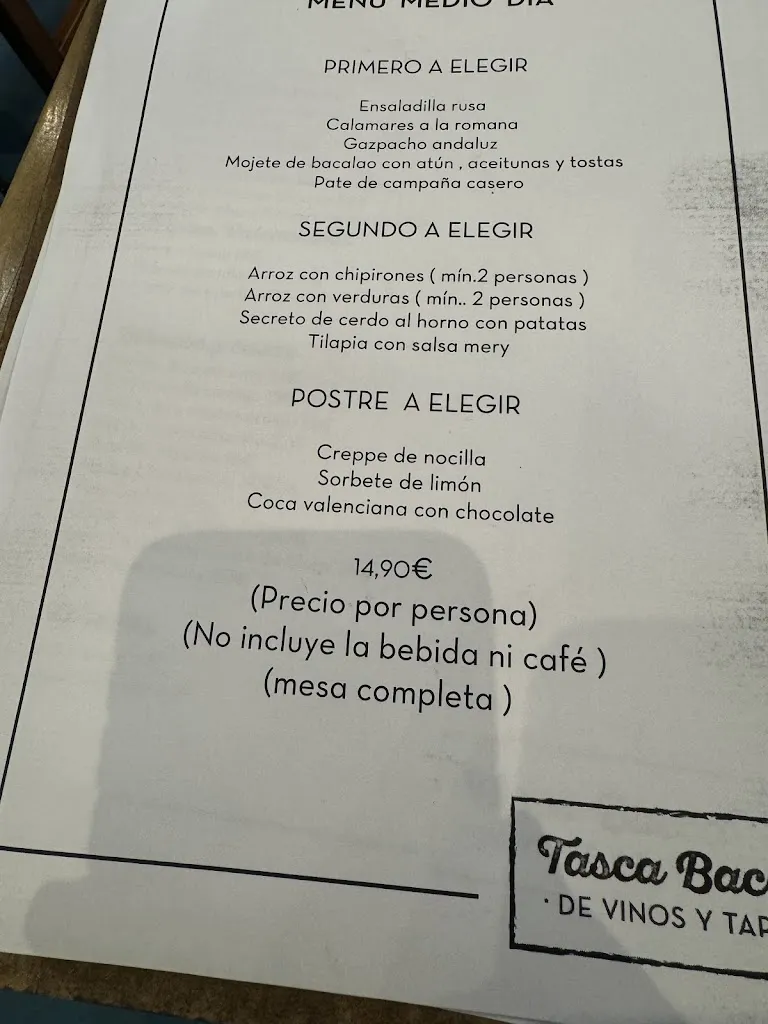 Menu_Restaurant Tasca Bacco_Canet dEn Berenguer_image_1