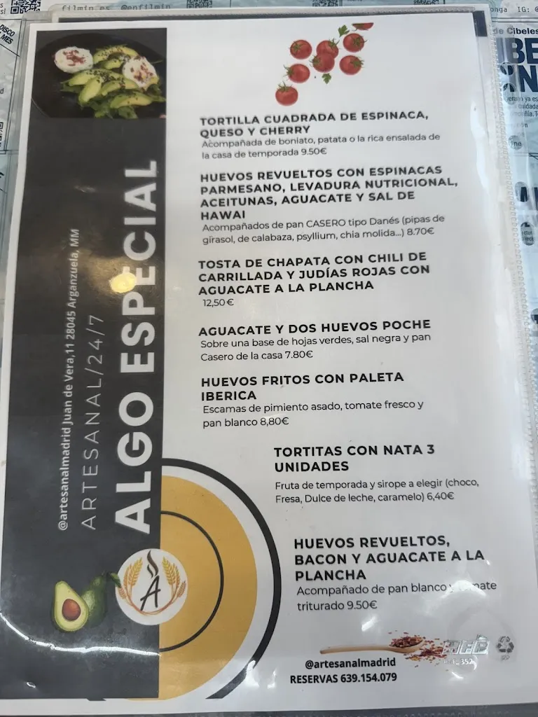 Menu_Cafetería Artesanal Madrid_Vera_immagine_3