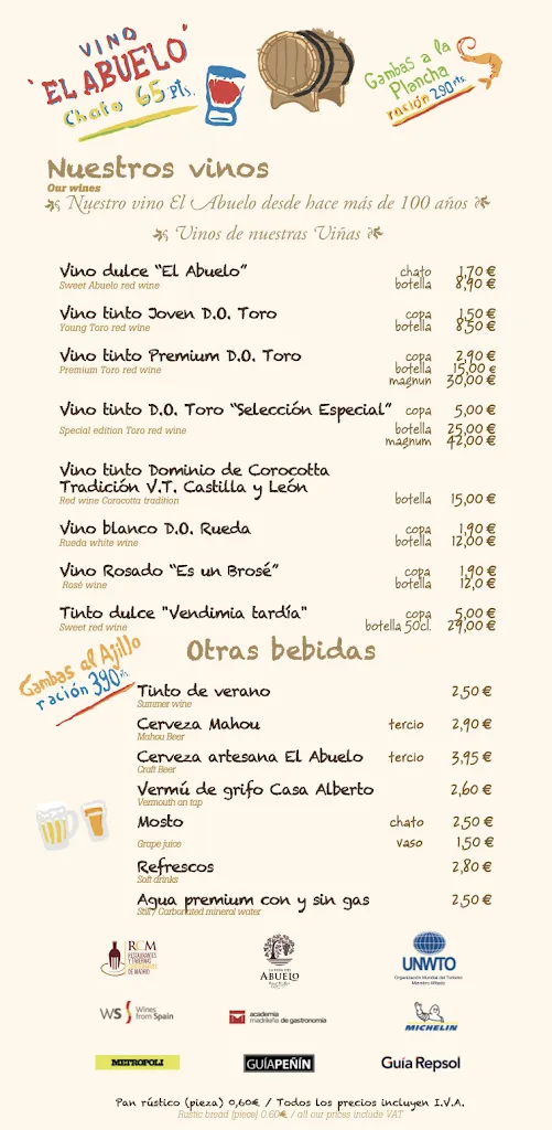 Menu_Taberna La Casa del Abuelo_Abezames_immagine_3