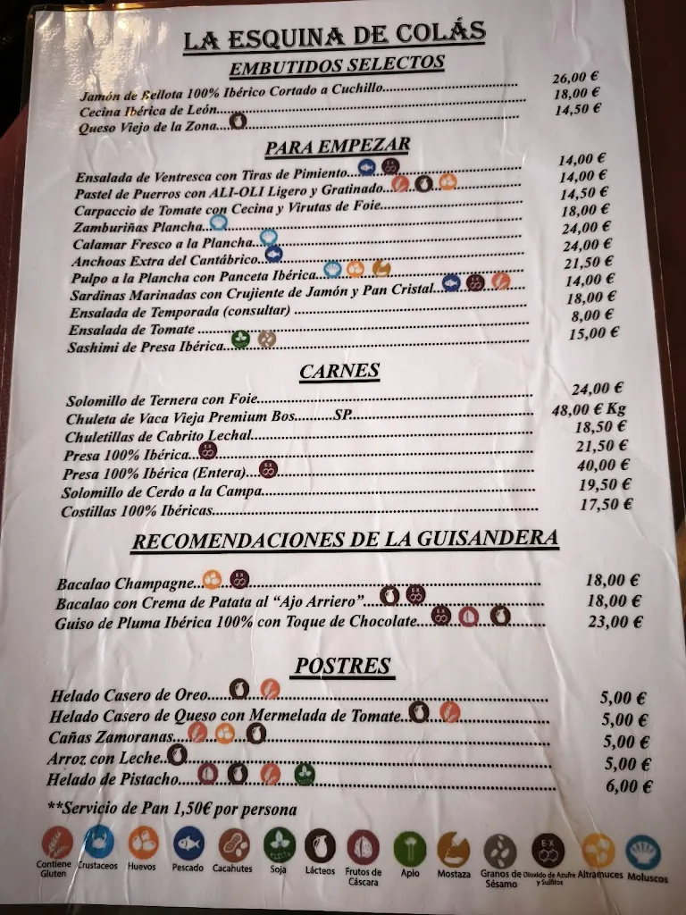 Menu_Restaurante La Esquina de Colás_Abezames_immagine_1
