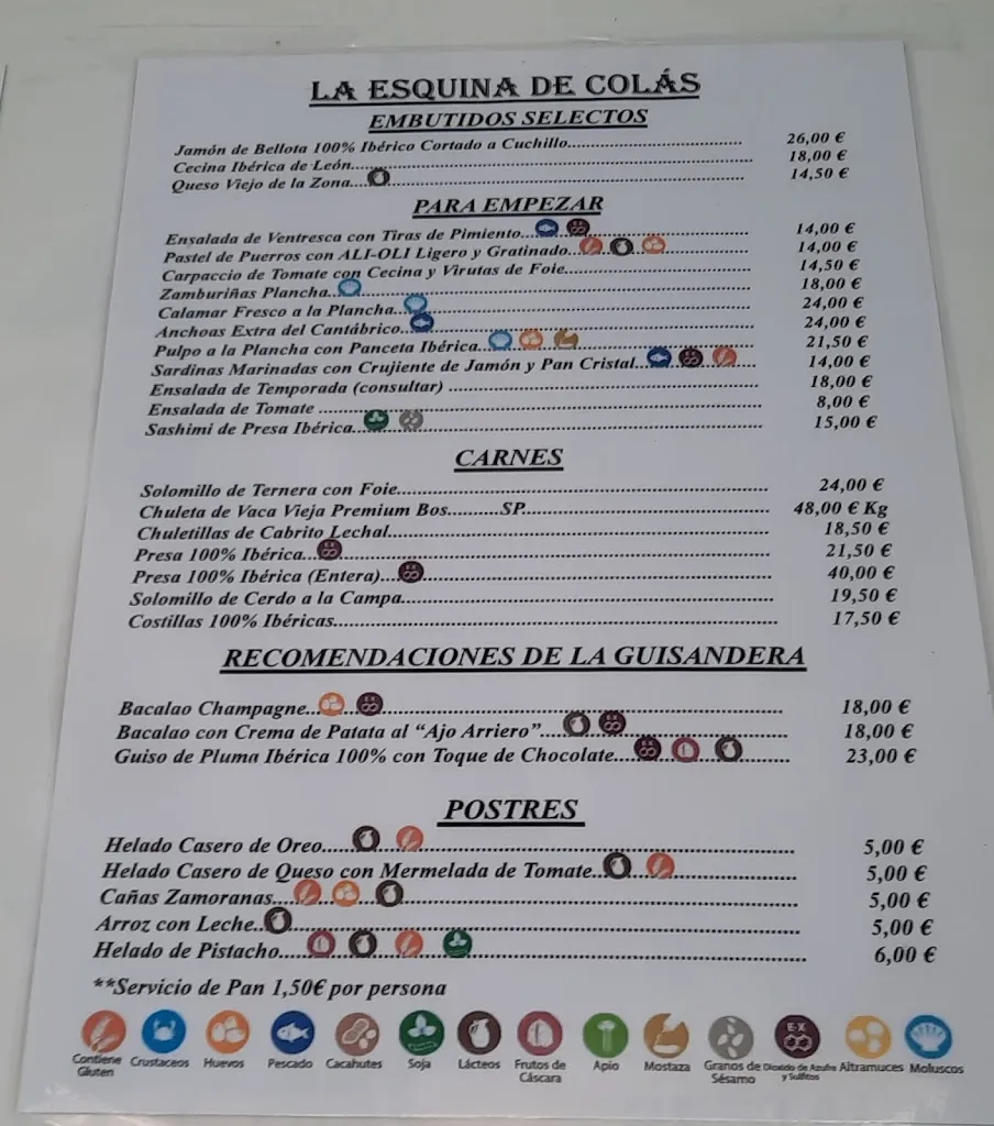 Menu_Restaurante La Esquina de Colás_Abezames_immagine_2