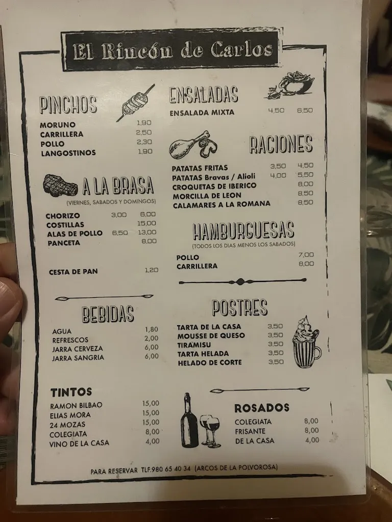 Menu_Bar restaurante El Rincón de Carlos_Arcos de la Polvorosa_image_1