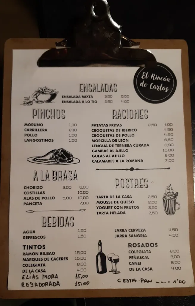 Menu_Bar restaurante El Rincón de Carlos_Arcos de la Polvorosa_image_2